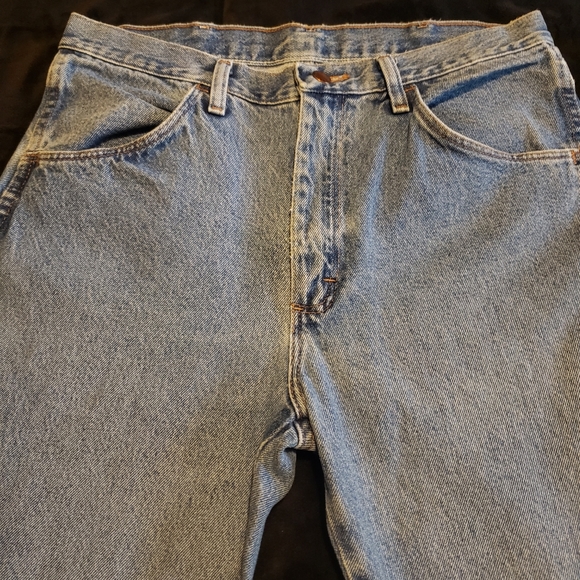 Mens Rustler Blue Jeans 33x32 100% Cotton - Picture 5 of 11